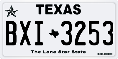 TX license plate BXI3253