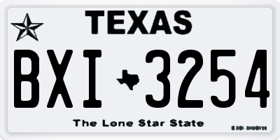 TX license plate BXI3254
