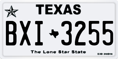 TX license plate BXI3255
