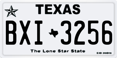 TX license plate BXI3256