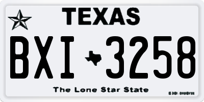 TX license plate BXI3258