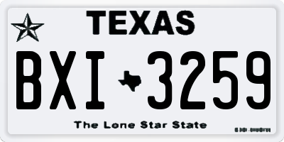 TX license plate BXI3259