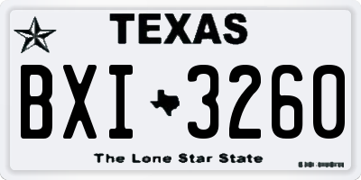 TX license plate BXI3260