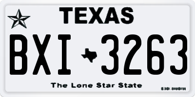 TX license plate BXI3263