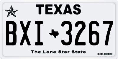 TX license plate BXI3267