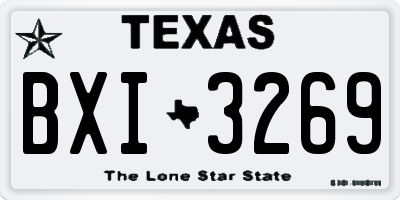 TX license plate BXI3269