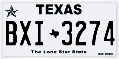 TX license plate BXI3274