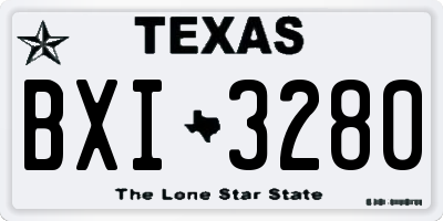 TX license plate BXI3280
