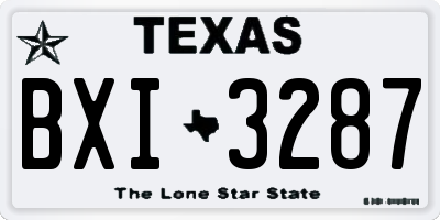 TX license plate BXI3287