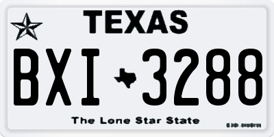 TX license plate BXI3288