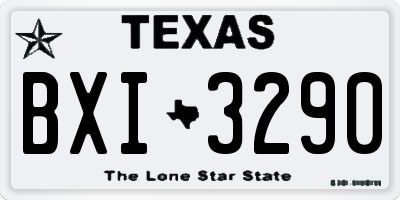 TX license plate BXI3290