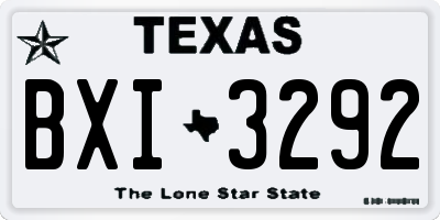 TX license plate BXI3292