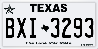 TX license plate BXI3293