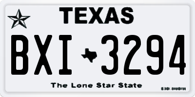 TX license plate BXI3294