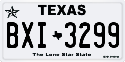 TX license plate BXI3299
