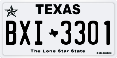 TX license plate BXI3301