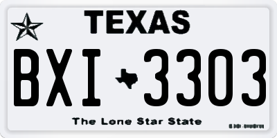 TX license plate BXI3303
