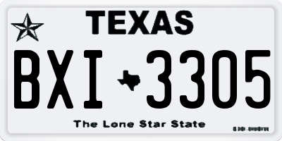 TX license plate BXI3305