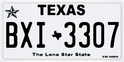 TX license plate BXI3307