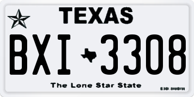 TX license plate BXI3308