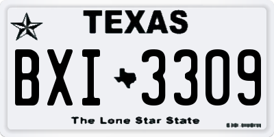 TX license plate BXI3309