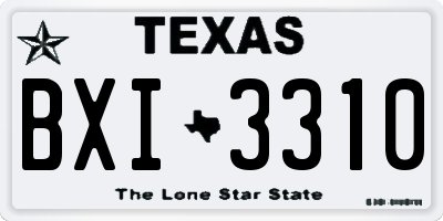 TX license plate BXI3310