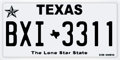 TX license plate BXI3311