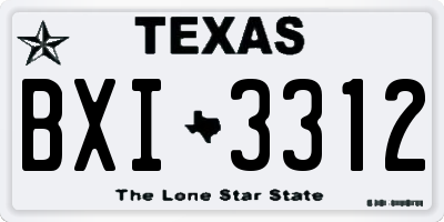 TX license plate BXI3312