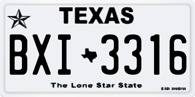 TX license plate BXI3316
