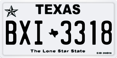 TX license plate BXI3318