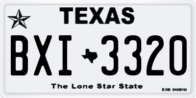 TX license plate BXI3320