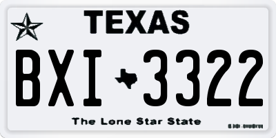 TX license plate BXI3322