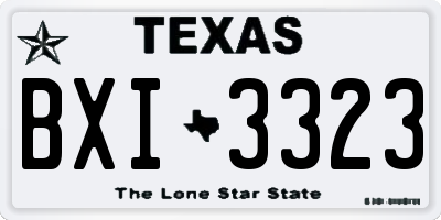 TX license plate BXI3323