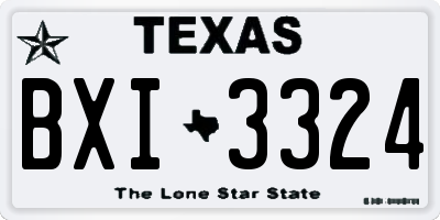 TX license plate BXI3324
