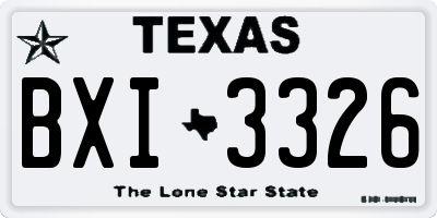 TX license plate BXI3326