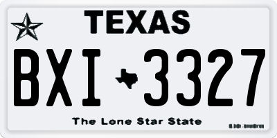 TX license plate BXI3327