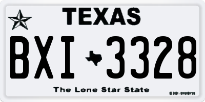 TX license plate BXI3328