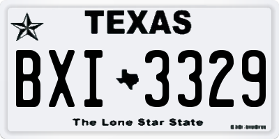 TX license plate BXI3329