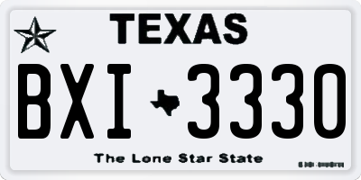 TX license plate BXI3330