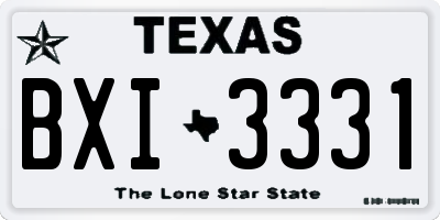 TX license plate BXI3331