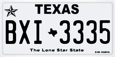 TX license plate BXI3335