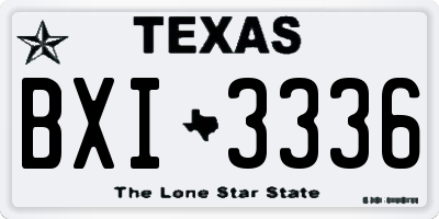 TX license plate BXI3336