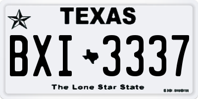 TX license plate BXI3337