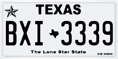 TX license plate BXI3339
