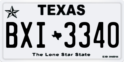 TX license plate BXI3340
