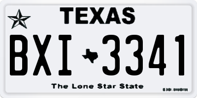 TX license plate BXI3341