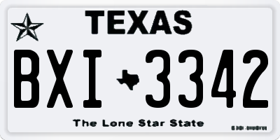 TX license plate BXI3342