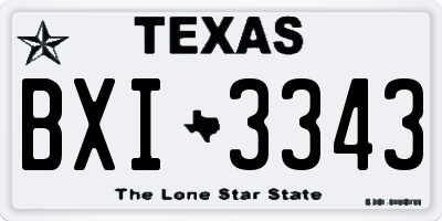 TX license plate BXI3343