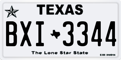 TX license plate BXI3344