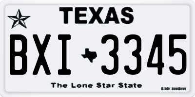 TX license plate BXI3345